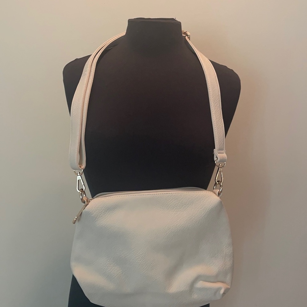 Never Used Cream Color Adjustable Strap Shoulder Bag